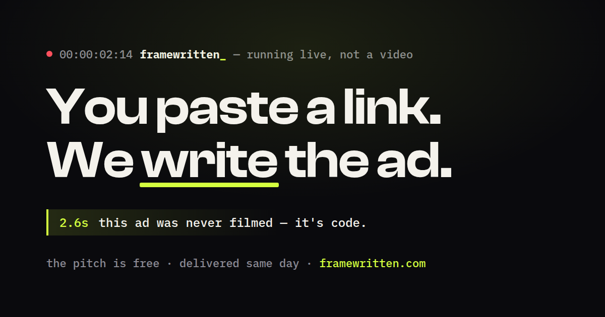 Framewritten screenshot